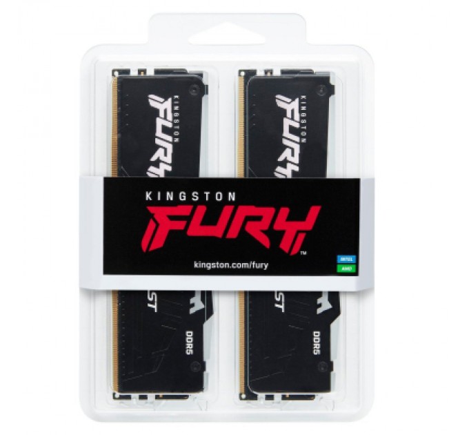 Kingston Fury (ex.HyperX) Модуль пам'яті для комп'ютера DDR5 16GB (2x8GB) 5200 MHz FURY Beast RGB Kingston Fury (ex.HyperX) (KF552C40BBAK2-16)