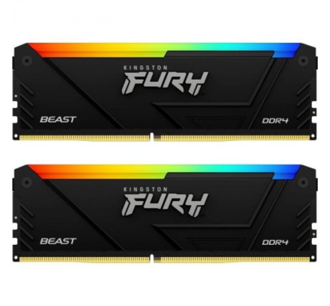 Модуль пам'яті для комп'ютера DDR4 16GB (2x8GB) 3600 MHz Beast RGB Kingston Fury (ex.HyperX) (KF436C17BB2AK2/16)