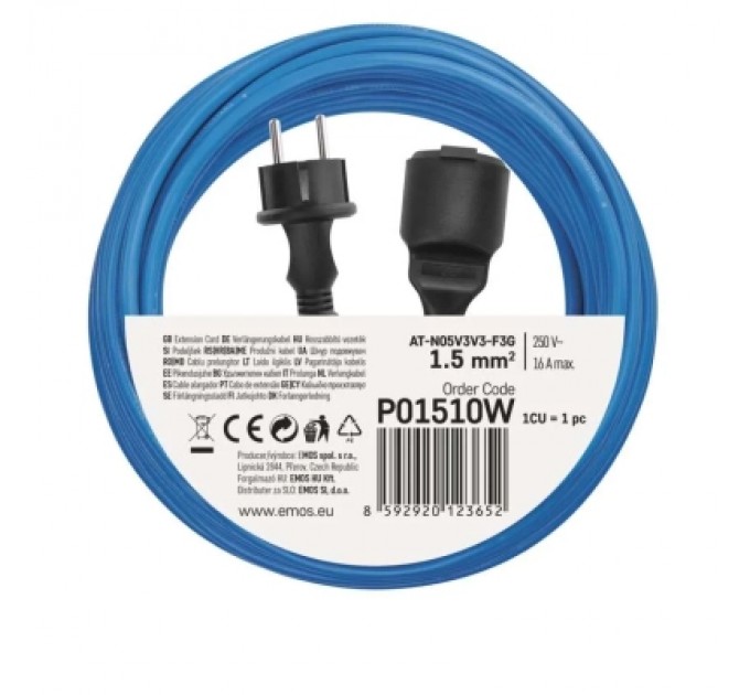 EMOS Мережевий подовжувач EMOS P01510W