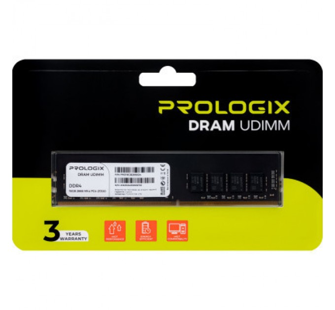Prologix Модуль пам'яті для комп'ютера DDR4 16GB 2666 MHz Prologix (PRO16GB2666D4)