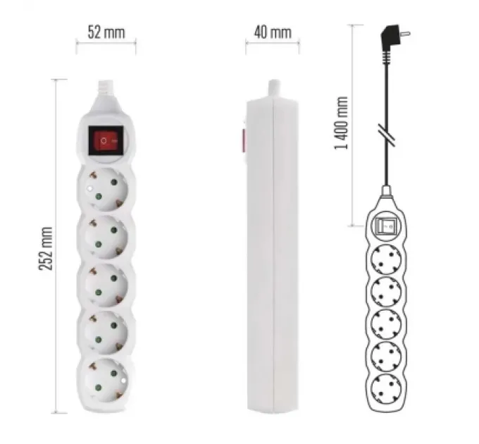EMOS Мережевий подовжувач EMOS P1521