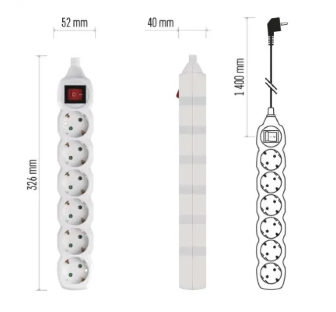 EMOS Мережевий подовжувач EMOS P1621