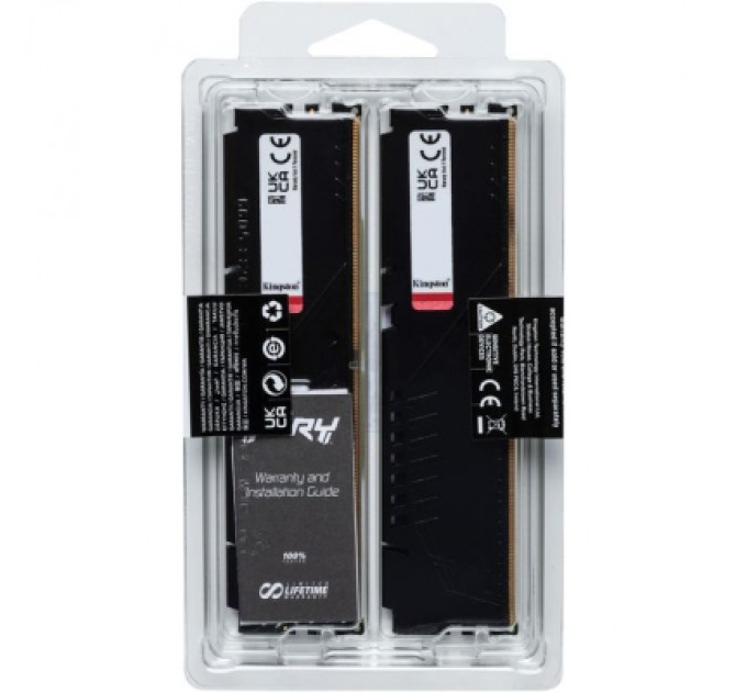 Kingston Fury (ex.HyperX) Модуль пам'яті для комп'ютера DDR5 32GB (2x16GB) 6000 MHz Beast Black XMP Kingston Fury (ex.HyperX) (KF560C30BBK2-32)