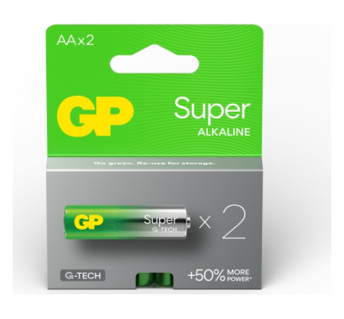 Gp Батарейка Gp AA LR6 Super Alcaline * 2 (15A21-SB2 / 4891199216732)