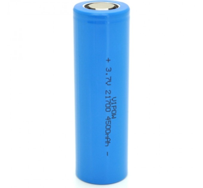 Vipow Акумулятор 21700 4500mAh, 3.7V, Blue, FlatTop Vipow (ICR21700-4500mAhFT / 31079)