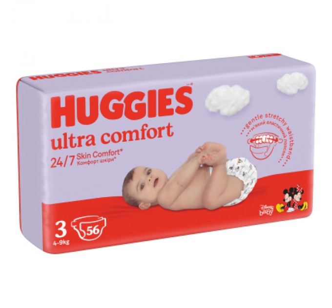 Huggies Підгузки Huggies Ultra Comfort 3 (5-9 кг) Jumbo 56 шт (5029053567570)
