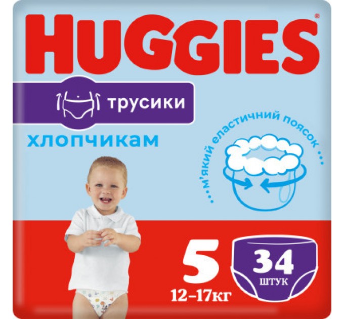 Huggies Підгузки Huggies Pants 5 Jumbo (12-17 кг) для хлопчиків 34 шт (5029053564289)