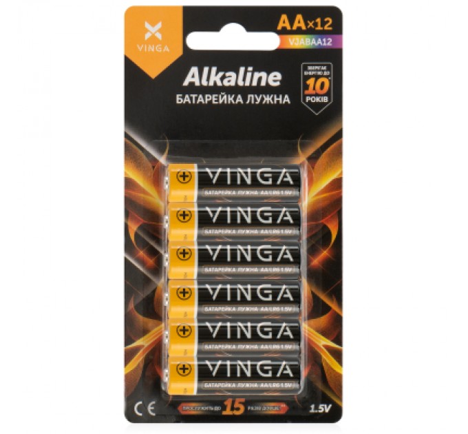 Vinga Батарейка AA LR6 Alkaline 12pcs Blister Vinga (VJABAA12)