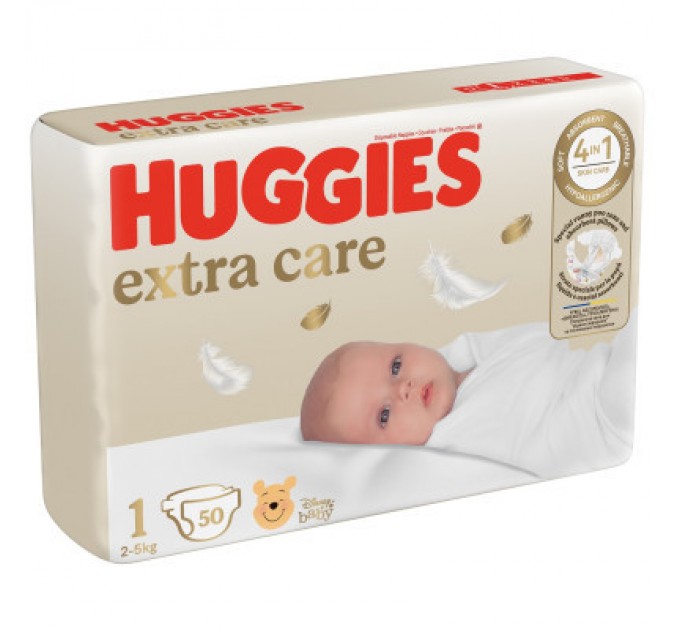 Huggies Підгузки Huggies Extra Care Розмір 1 (2-5 кг) 50 шт (5029053564883)