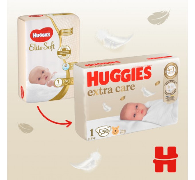 Huggies Підгузки Huggies Extra Care Розмір 1 (2-5 кг) 50 шт (5029053564883)