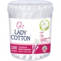 Lady Cotton Ватні палички Lady Cotton в банці 100 шт. (4823071607581)