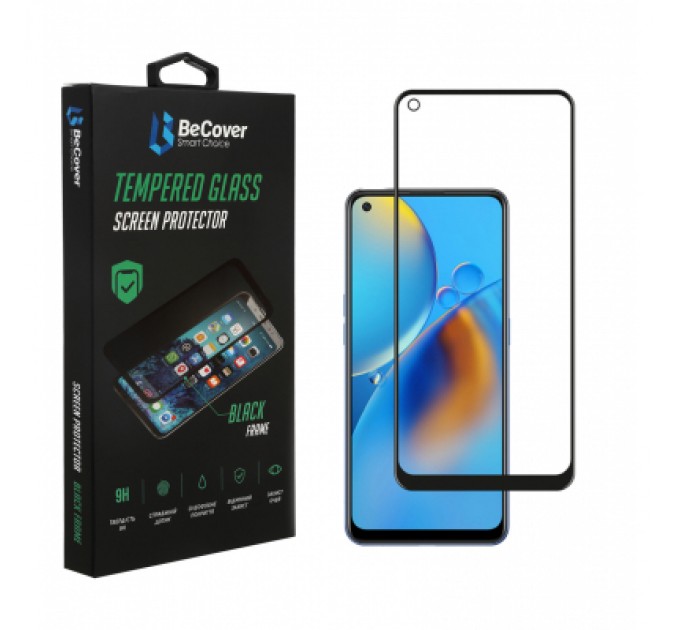 BeCover Скло захисне BeCover Oppo A74 4G Black (706656)