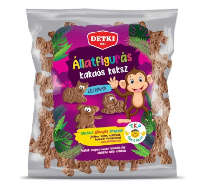 Дитяче печиво Detki Звірятки зі смаком какао, 160 г (5997380352612)