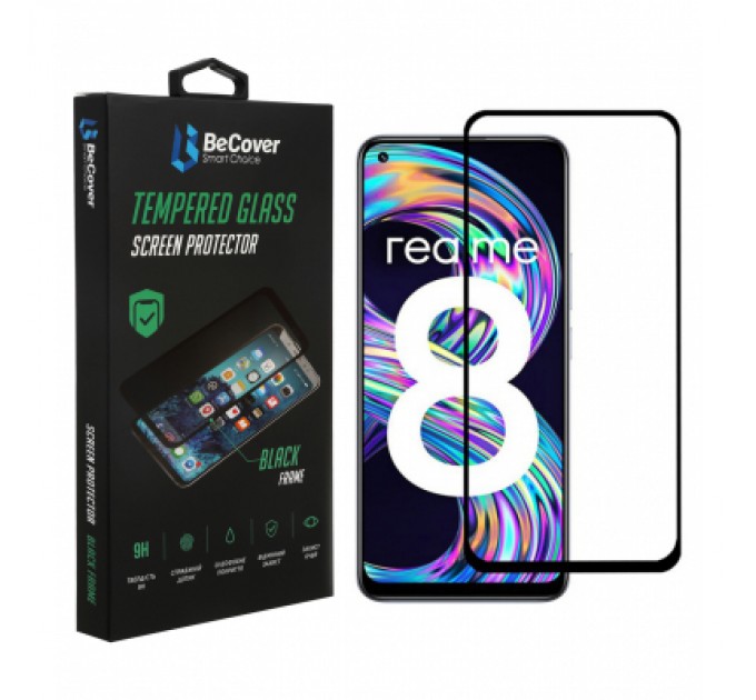BeCover Скло захисне BeCover Realme 8 / 8 Pro Black (706684)