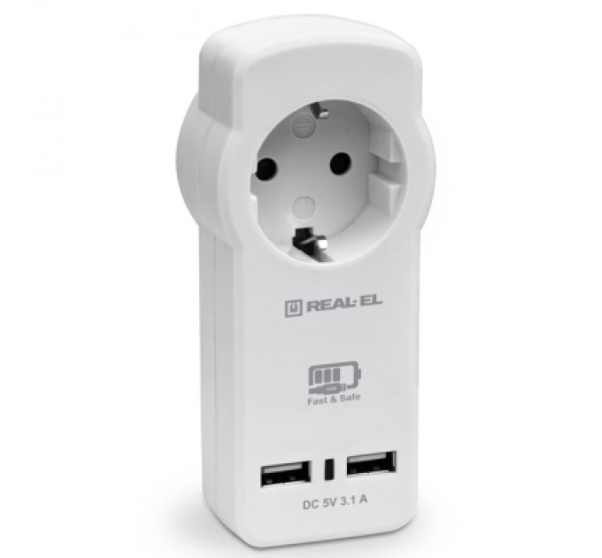 Зарядний пристрій REAL-EL 2*USB 15W (CS-30)