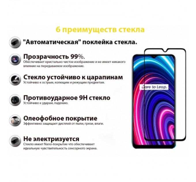 BeCover Скло захисне BeCover Realme C25Y Black (707139)