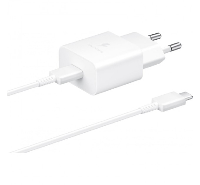Samsung Зарядний пристрій Samsung 15W Power Adapter (w C to C Cable) White (EP-T1510XWEGRU)