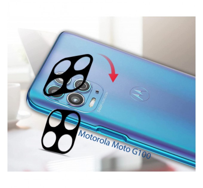 BeCover Скло захисне BeCover for camera Motorola Moto G100 Black (707034) (707034)