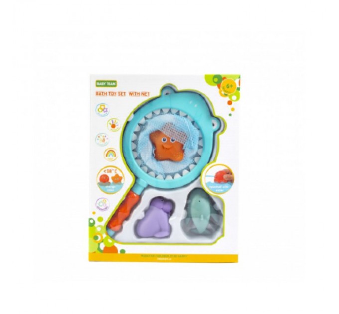Baby Team Іграшка для ванної Baby Team сачок з іграшками (9027)