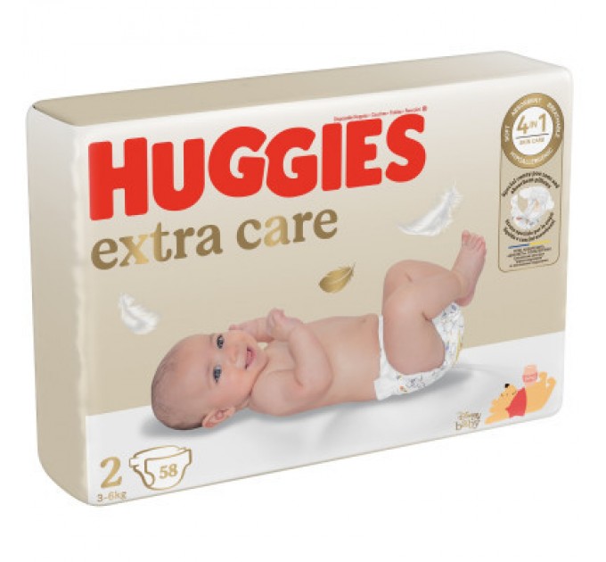 Huggies Підгузки Huggies Extra Care 2 (3-6 кг) 58 шт (5029053578071)