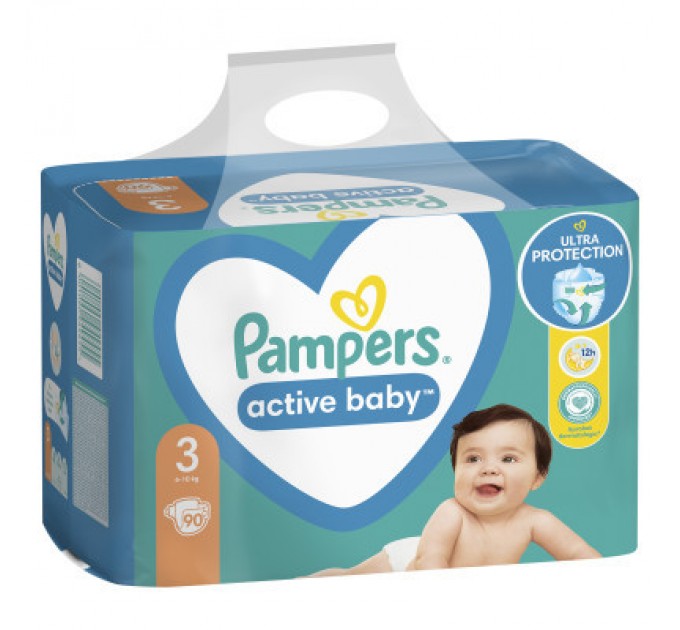 Pampers Підгузки Pampers Active Baby Mid Розмір 3 (6-10 кг) 90 ш (8001090949455)