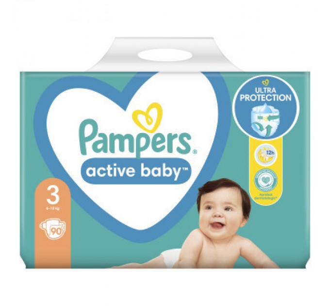 Pampers Підгузки Pampers Active Baby Mid Розмір 3 (6-10 кг) 90 ш (8001090949455)