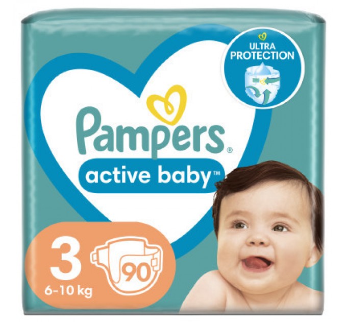 Pampers Підгузки Pampers Active Baby Mid Розмір 3 (6-10 кг) 90 ш (8001090949455)