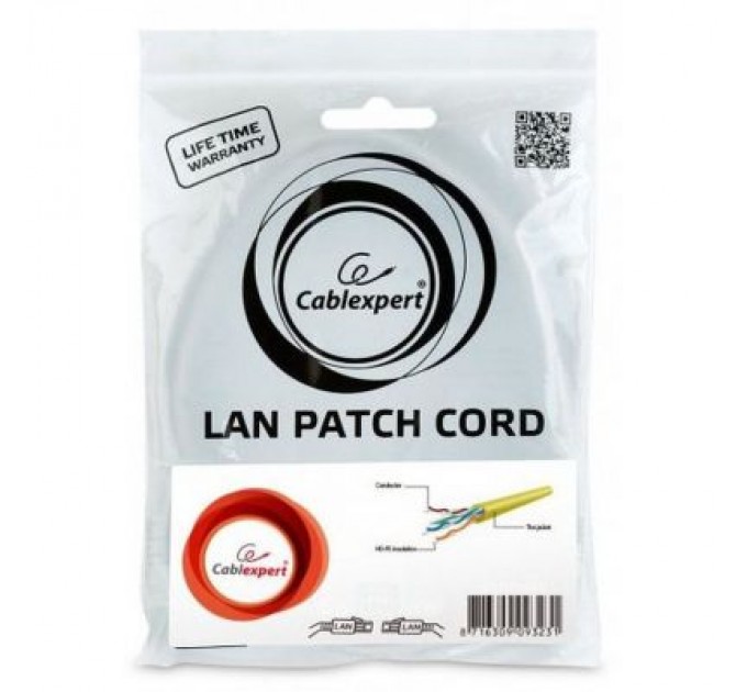 Cablexpert Патч-корд 0.25м UTP cat 6 CCA yellow Cablexpert (PP6U-0.25M/Y)