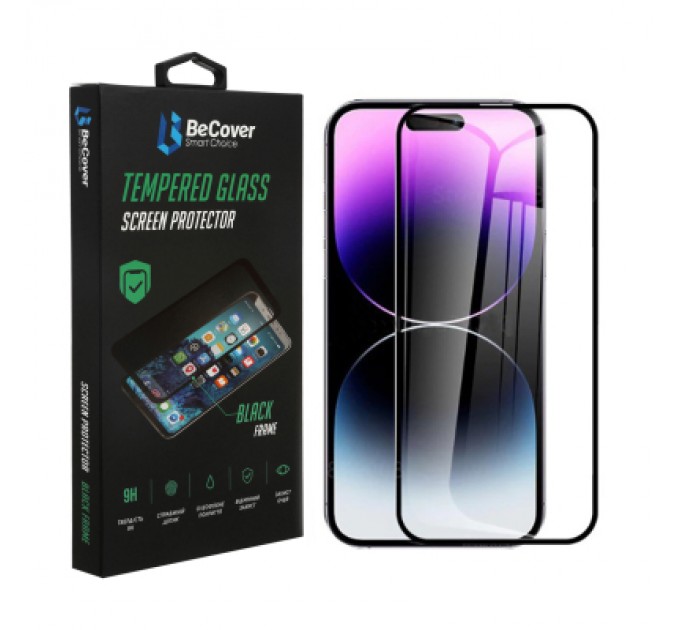 BeCover Скло захисне BeCover Apple iPhone 14 Pro Max Black (707969)