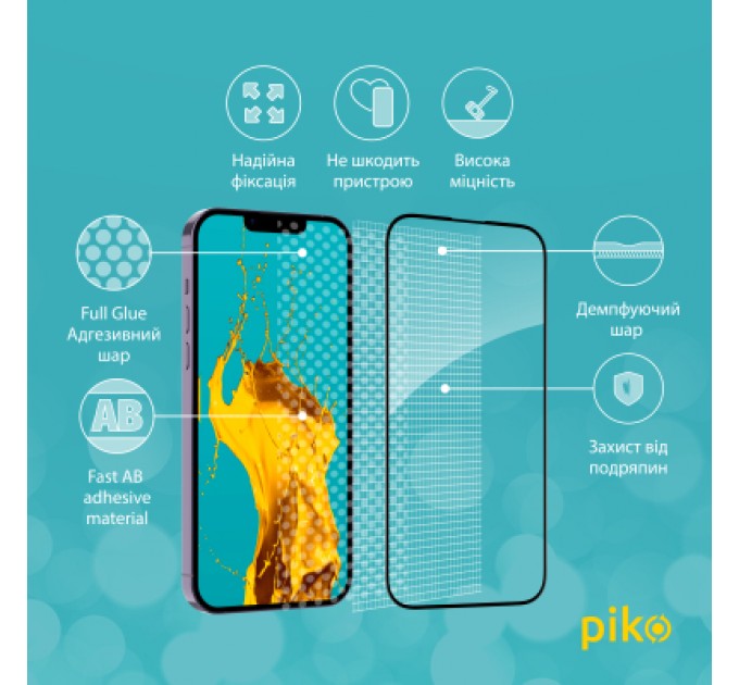 Piko Скло захисне Piko Full Glue Apple iPhone 14 (1283126541872)
