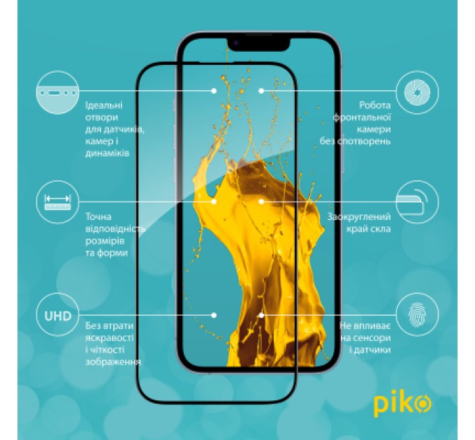 Piko Скло захисне Piko Full Glue Apple iPhone 14 (1283126541872)