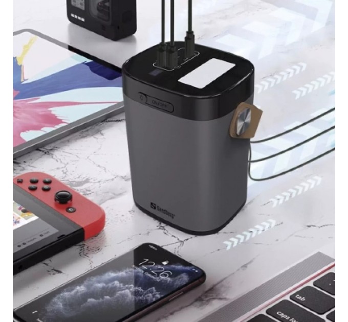 Sandberg Батарея універсальна Sandberg 60000mAh, PD/20W, QC/3.0, USB-C, USB-A*2(22.5W total), flashlight 3W (420-71)
