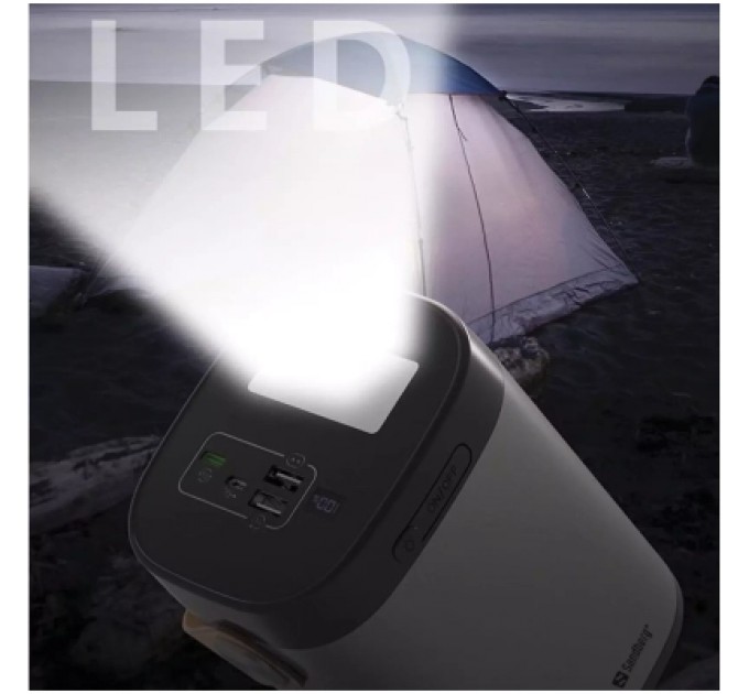 Sandberg Батарея універсальна Sandberg 60000mAh, PD/20W, QC/3.0, USB-C, USB-A*2(22.5W total), flashlight 3W (420-71)