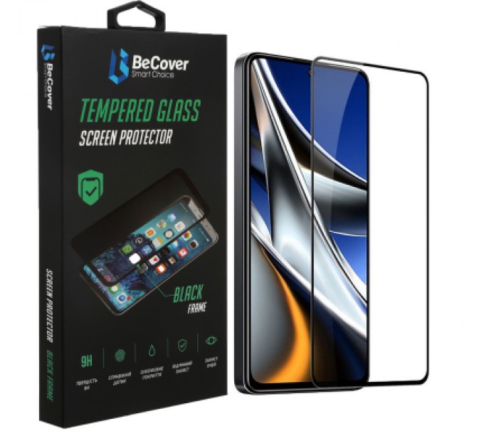 BeCover Скло захисне BeCover Poco X4 Pro 5G Black (708149)