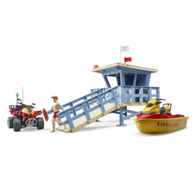 Bruder Ігровий набір Bruder Рятувальна водна станція з квадроциклом та скутером (62780)