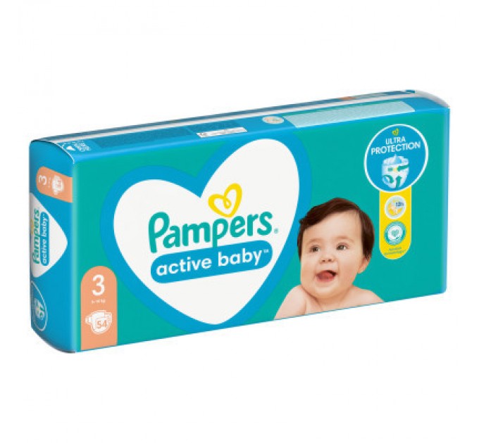 Pampers Підгузки Pampers Active Baby Розмір 3 (6-10 кг) 54 шт (8001090948977)