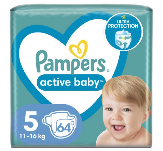 Pampers Підгузки Pampers Active Baby Junior Размер 5 (11-16 кг) 64 шт (8001090949974)
