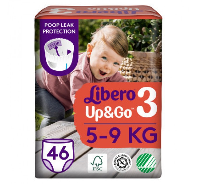 Підгузки Libero Up&Go Розмір 3 (5-9 кг) 46 шт (7322541742076)