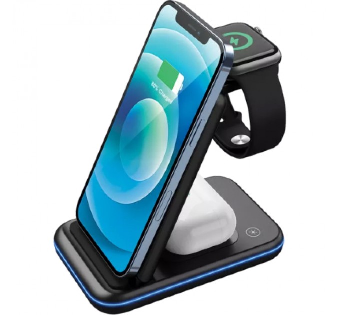 Canyon Зарядний пристрій Canyon WS- 304 Foldable 3in1 Wireless charger (CNS-WCS304B)