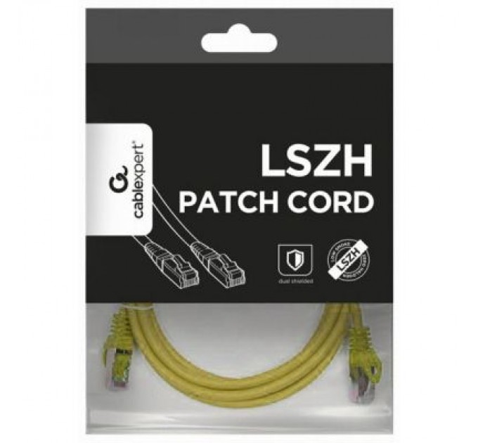 Cablexpert Патч-корд 1м S/FTP Cat 6A CU LSZH yellow Cablexpert (PP6A-LSZHCU-Y-1M)