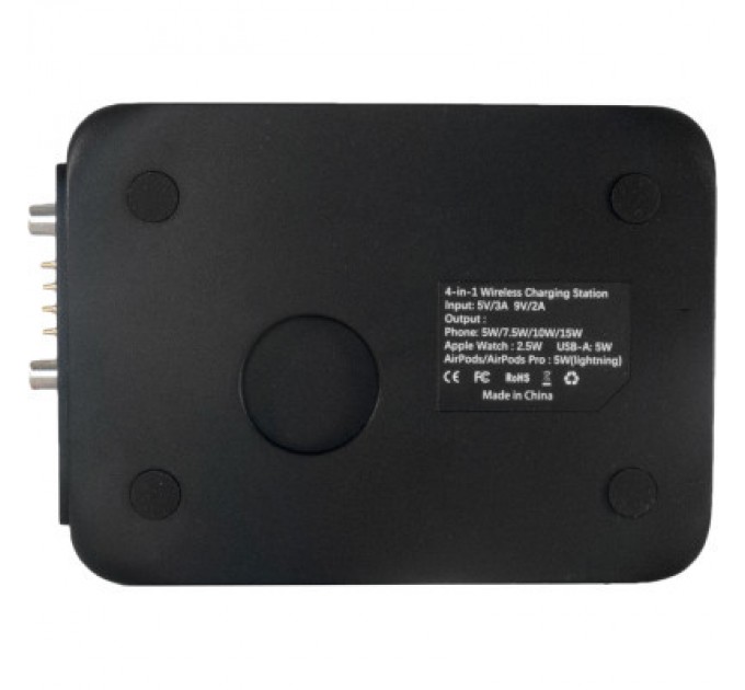 Extradigital Зарядний пристрій Extradigital 4-in-1 Wireless charging for iPhone / iWatch / Airpods (W8) Black (CWE1533)