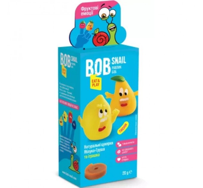 Bob Snail Цукерка Bob Snail Равлик Боб набір Яблуко-груша з іграшкою 51 г (4820219342748)