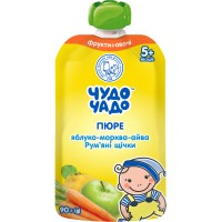 Дитяче пюре Чудо-Чадо Яблуко, морква, айва з 5 місяців 90 г (4820016253629)
