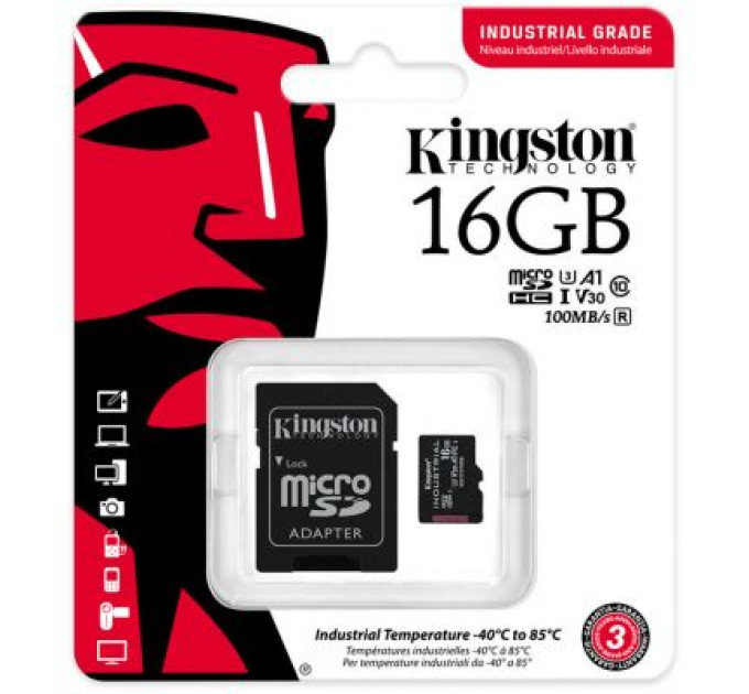 Kingston Карта пам'яті Kingston 16GB microSDHC class 10 UHS-I V30 A1 (SDCIT2/16GB)