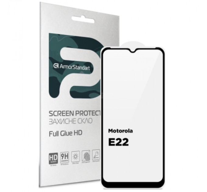 Armorstandart Скло захисне Armorstandart Full Glue HD Motorola E22 Black (ARM67051)