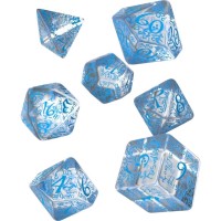 Набір кубиків для настільних ігор Q-Workshop Elvish Translucent blue Dice Set (7 шт) (SELV11)