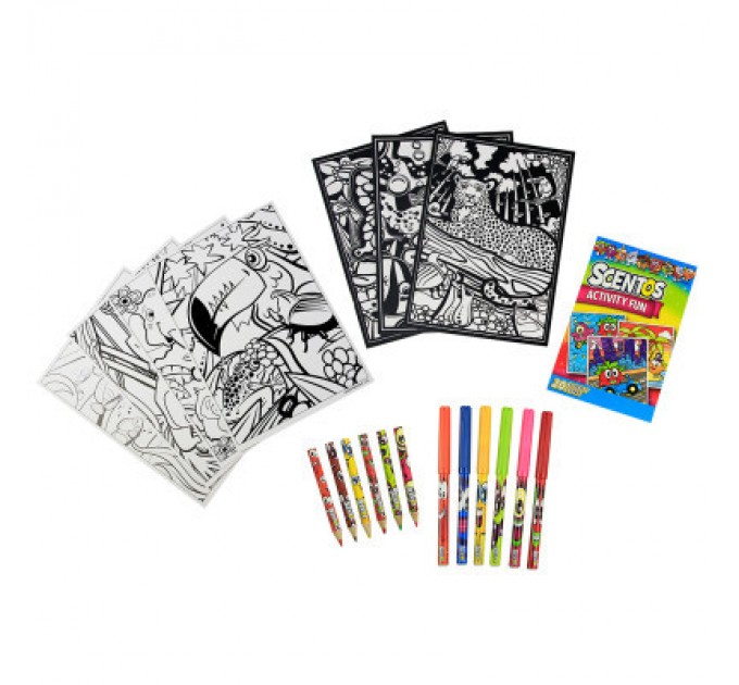 Scentos Набір для творчості Scentos Ароматний Кумедні Розмальовки (маркери, олівці, розмальовки) (42558)