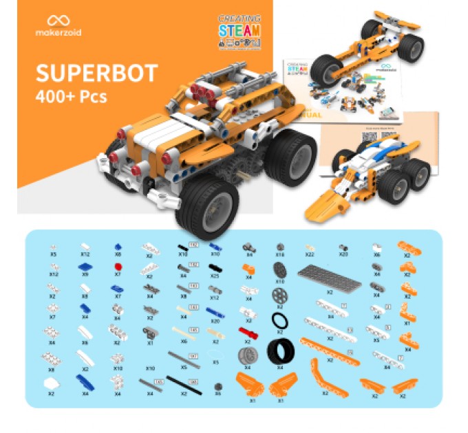 Makerzoid Конструктор Makerzoid Superbot Educational Building Blocks (MKZ-ID-SPB)