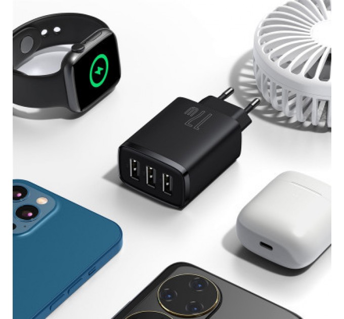 Baseus Зарядний пристрій Baseus Compact Charger 3U Black (CCXJ020101)