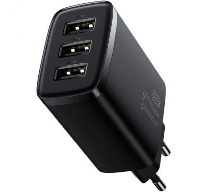 Baseus Зарядний пристрій Baseus Compact Charger 3U Black (CCXJ020101)
